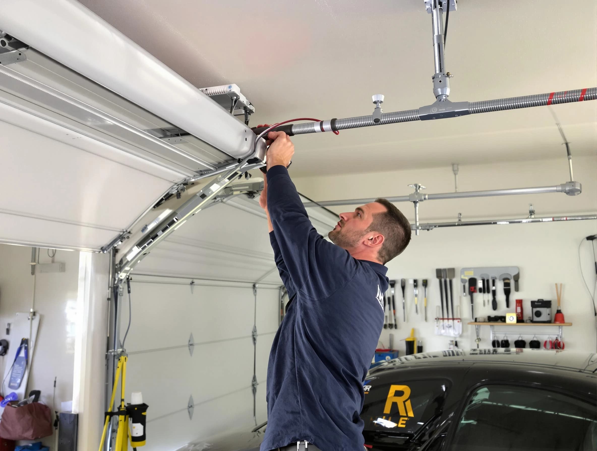 Lake Forest Garage Door Repair technician performing garage door cable repair in Lake Forest