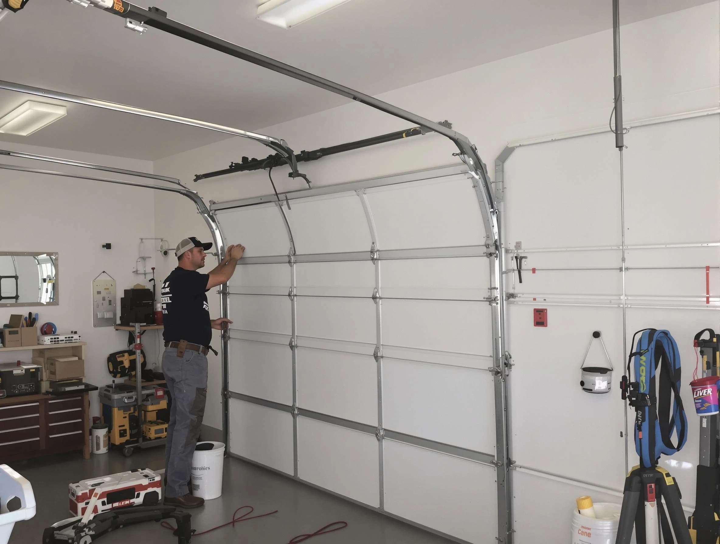 Lake Forest Garage Door Repair team installing new garage door in Lake Forest