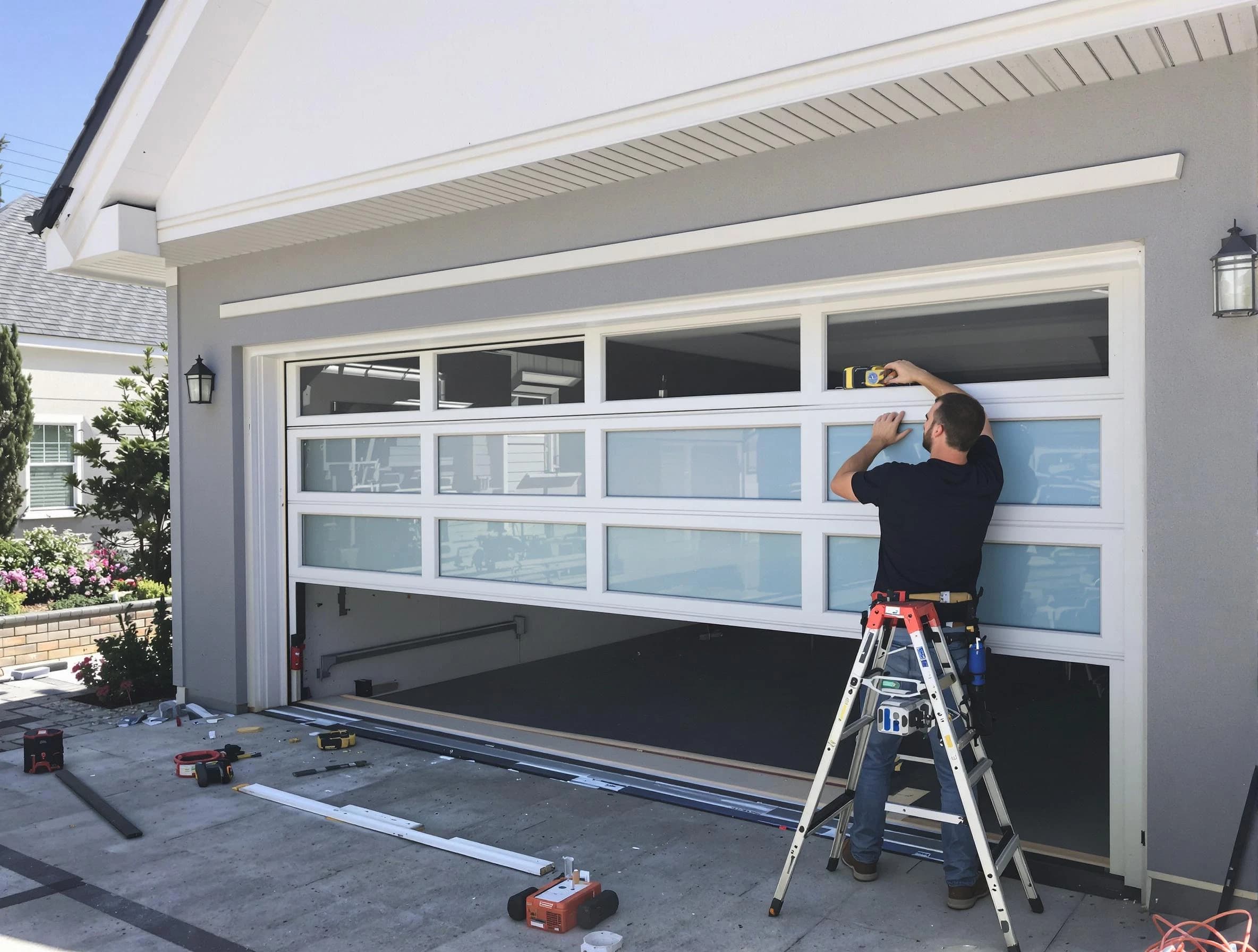 Lake Forest Garage Door Repair team performing garage door replacement in Lake Forest