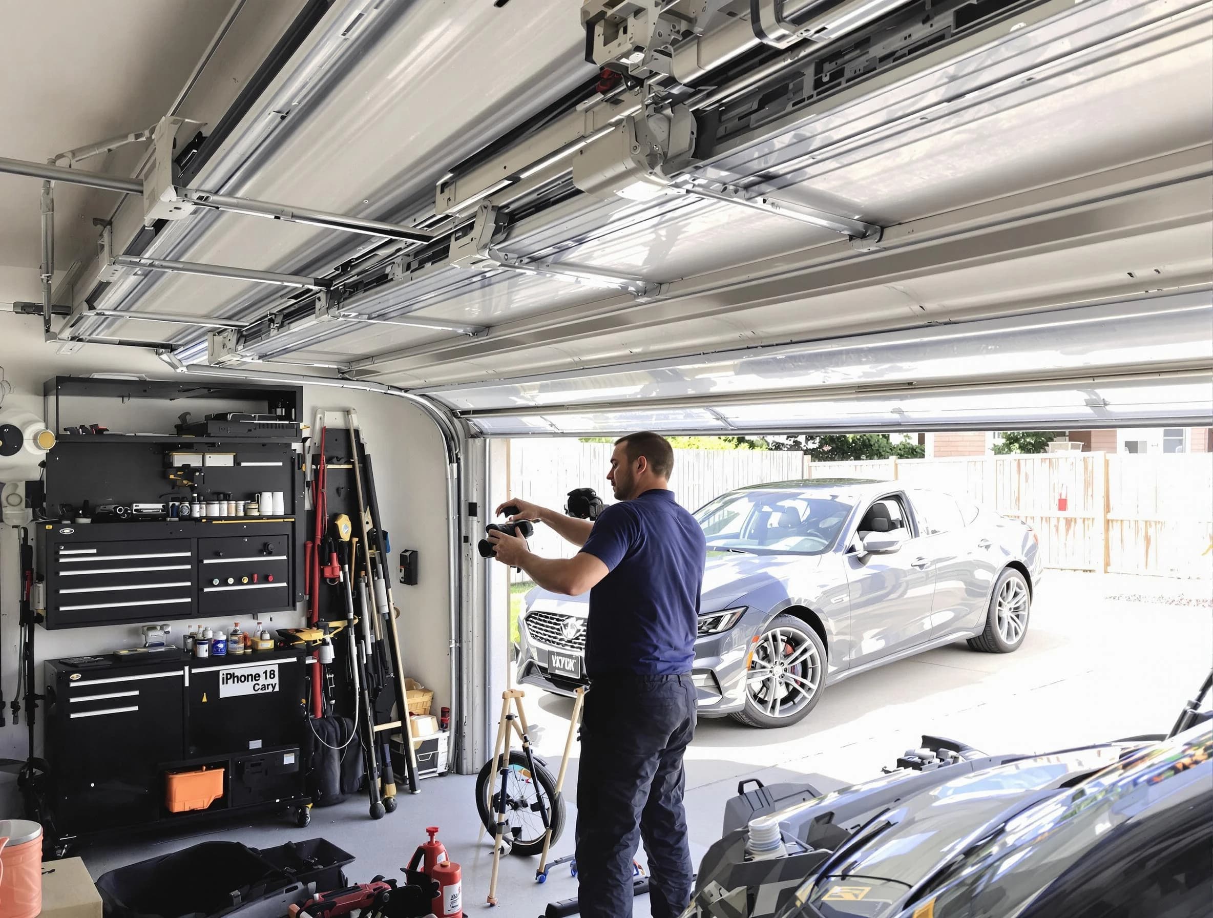 Lake Forest Garage Door Repair technician fixing noisy garage door in Lake Forest