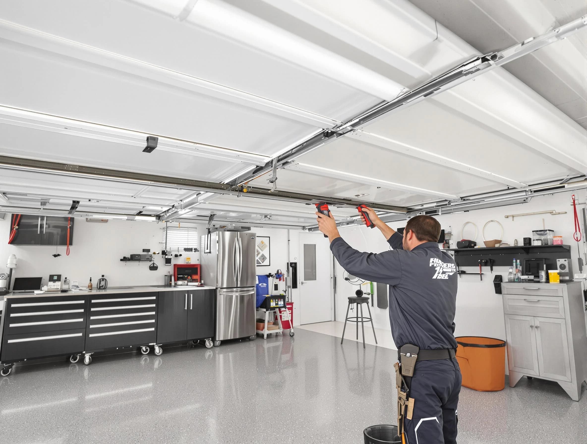 Overhead garage door repair service by Lake Forest Garage Door Repair in Lake Forest